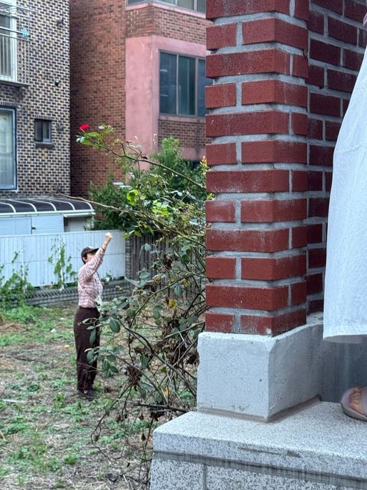 Performer occupying the space beside a building during Round 02