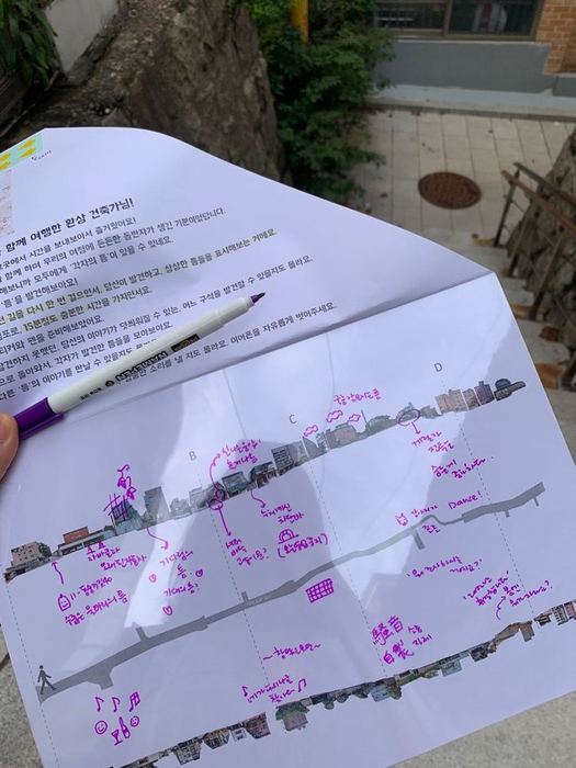 Participant recording observations on the Round 03 map